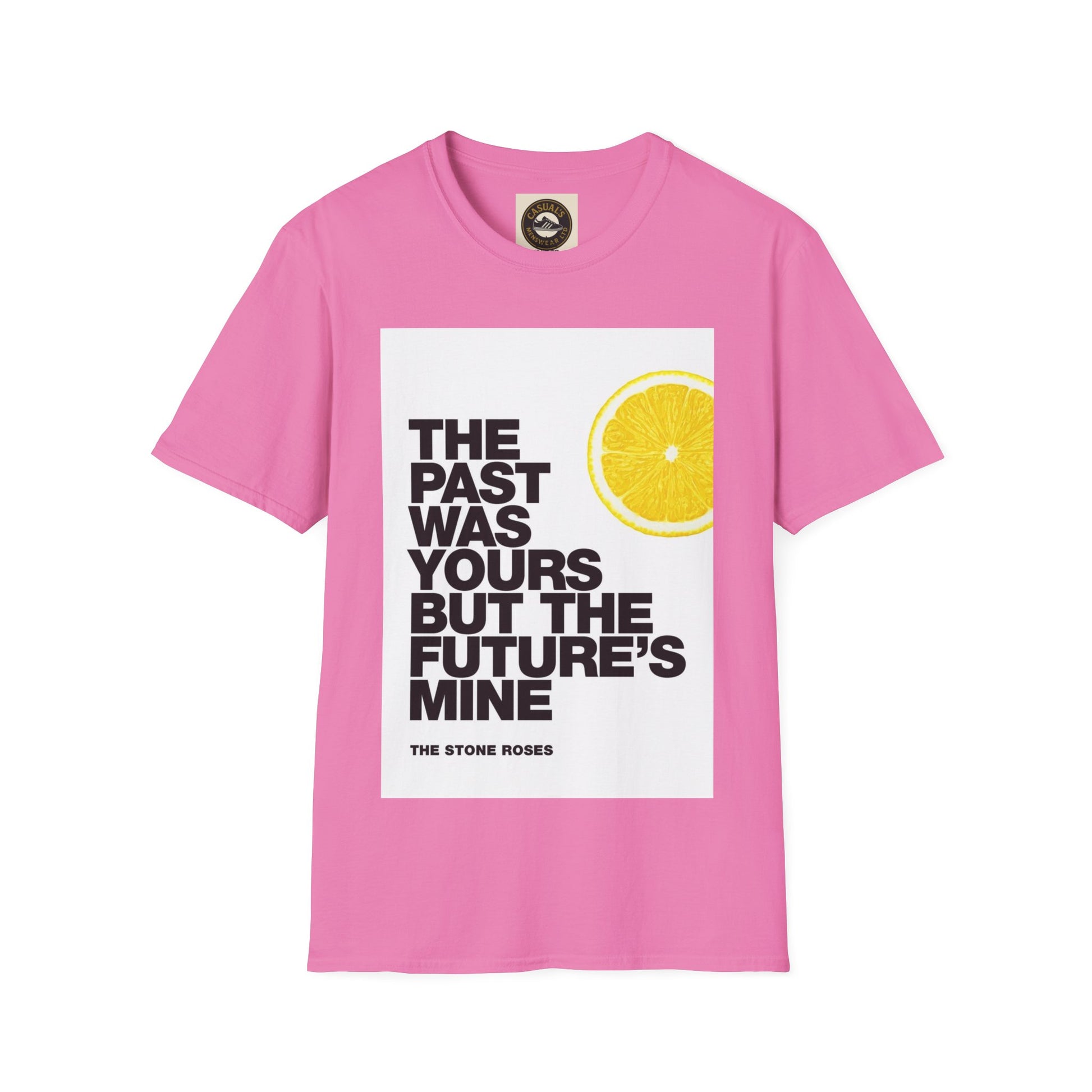 Stone Roses Unisex Softstyle T-Shirt - Retro Lemon Design, Casual Tee for Music Lovers, Ideal Gift for Birthdays, Festivals, and Daily Wear