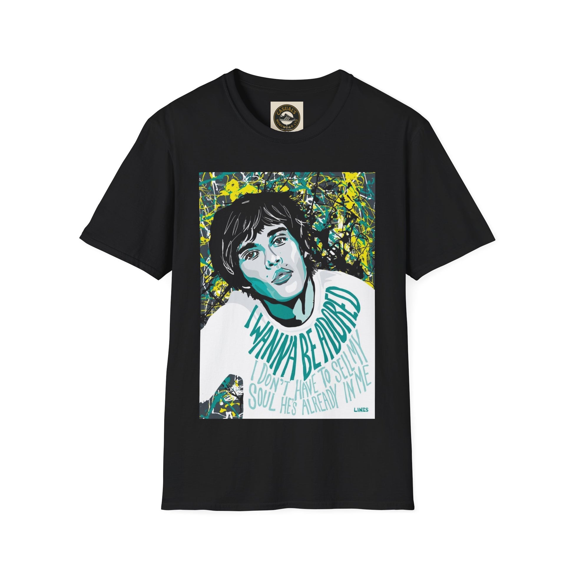 Stone Rosed I wanna Be Adored Unisex Softstyle T-Shirt with Artistic Design - "I Wanna Be Dressed" - Casual Tee for Creative Souls, Gift for Art Lovers, Music [...]