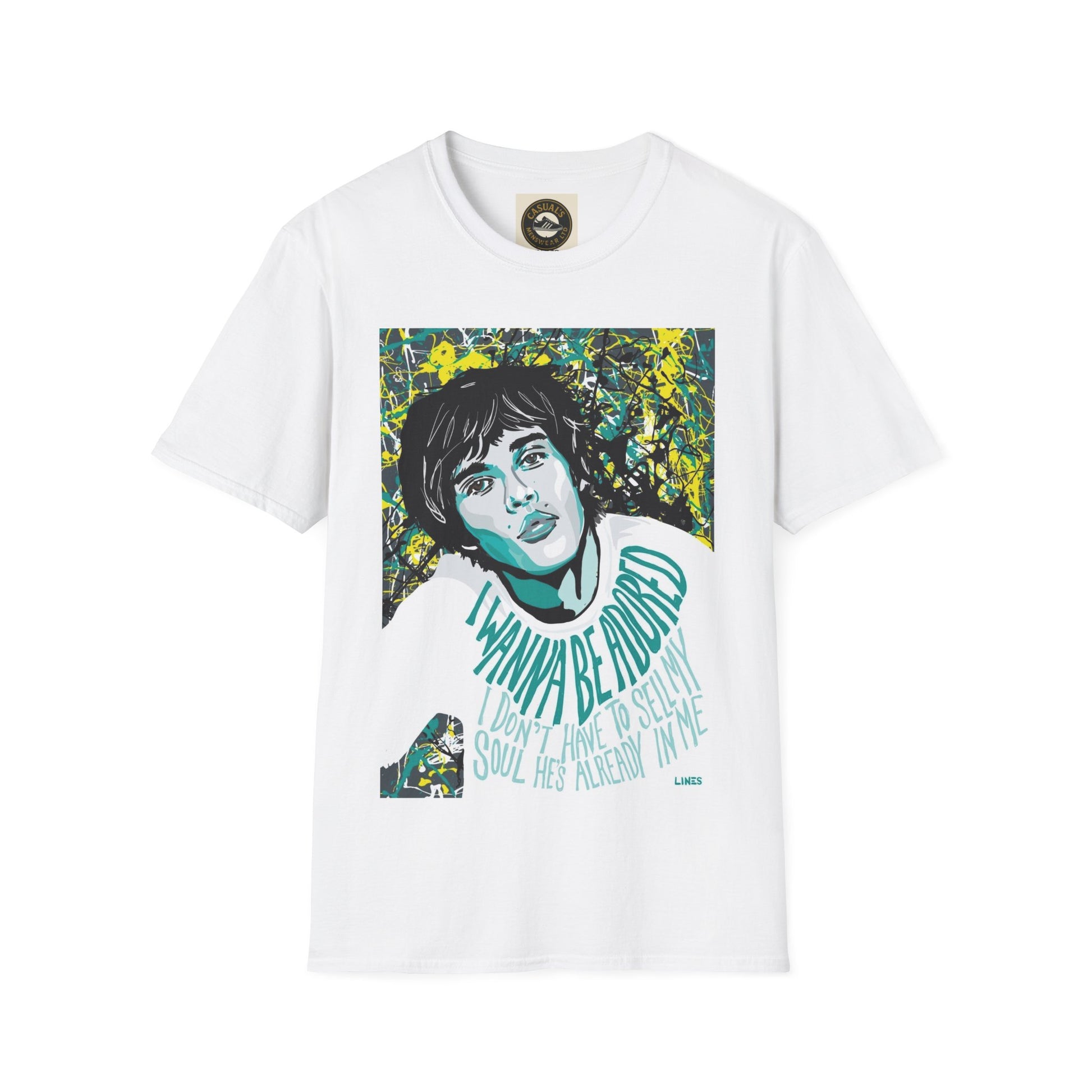 Stone Rosed I wanna Be Adored Unisex Softstyle T-Shirt with Artistic Design - "I Wanna Be Dressed" - Casual Tee for Creative Souls, Gift for Art Lovers, Music [...]