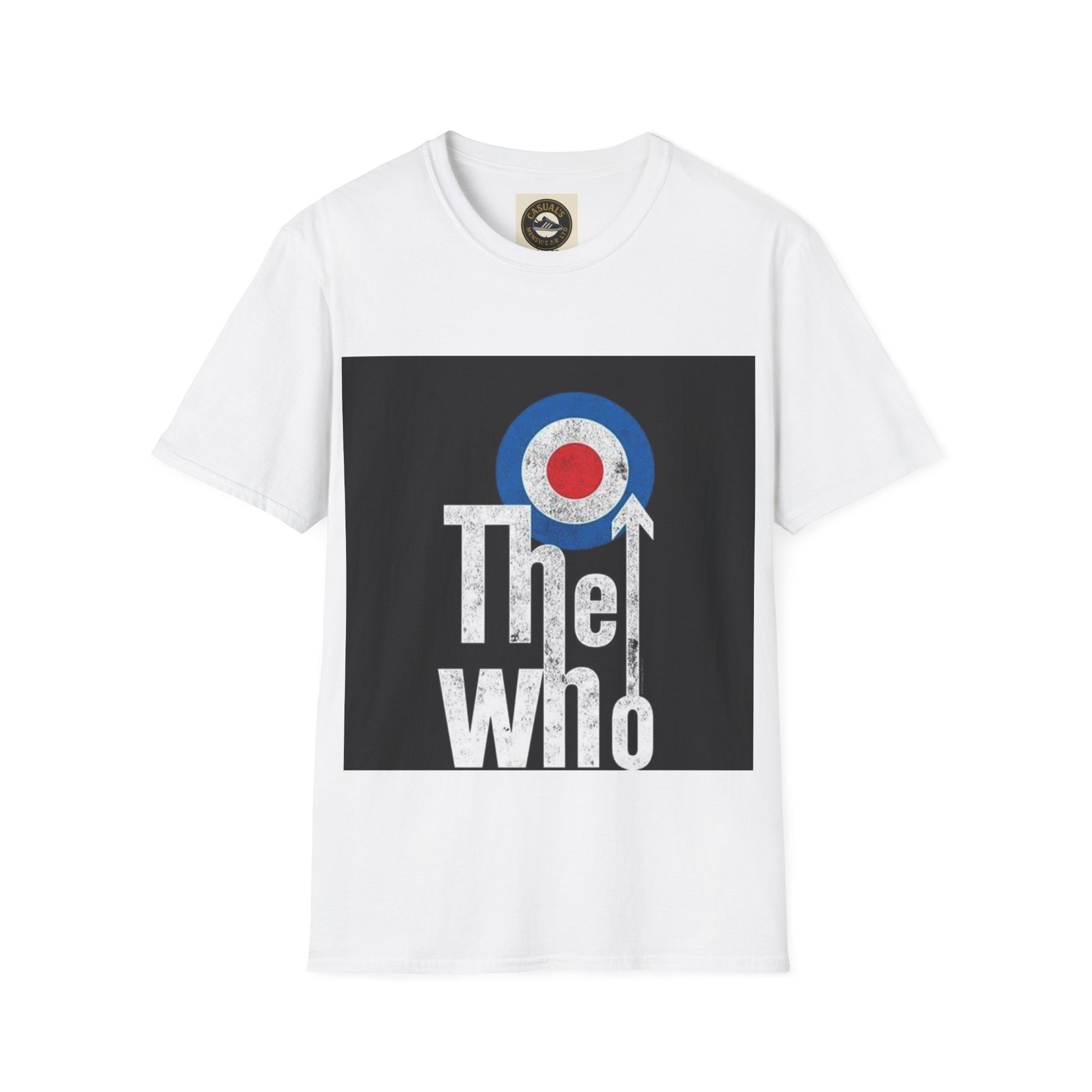 The Who Graphic T-Shirt, Retro Music Tee, Unisex Softstyle Apparel, Band Merchandise, Concert Outfit, Gift for Music Lovers