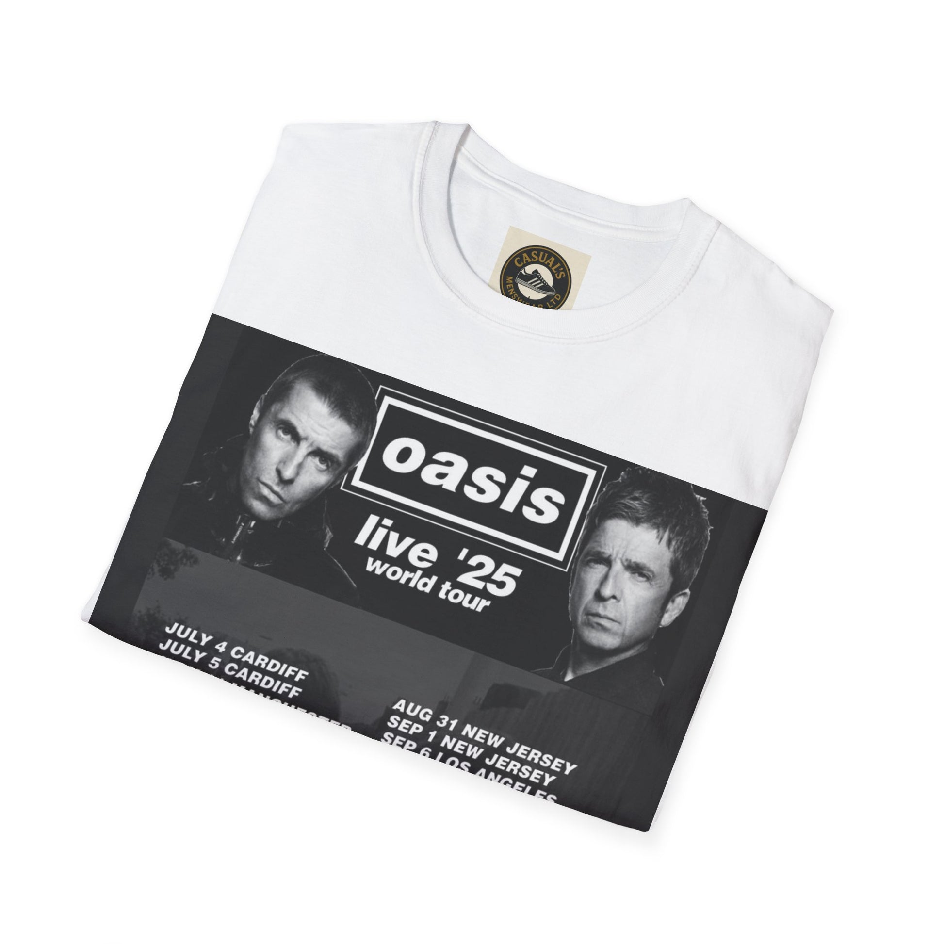 Oasis Live '25 Unisex Softstyle T-Shirt, Concert Shirt, Music Apparel, Vintage Band Tee, Gift for Fans, Rock & Roll Merchandise