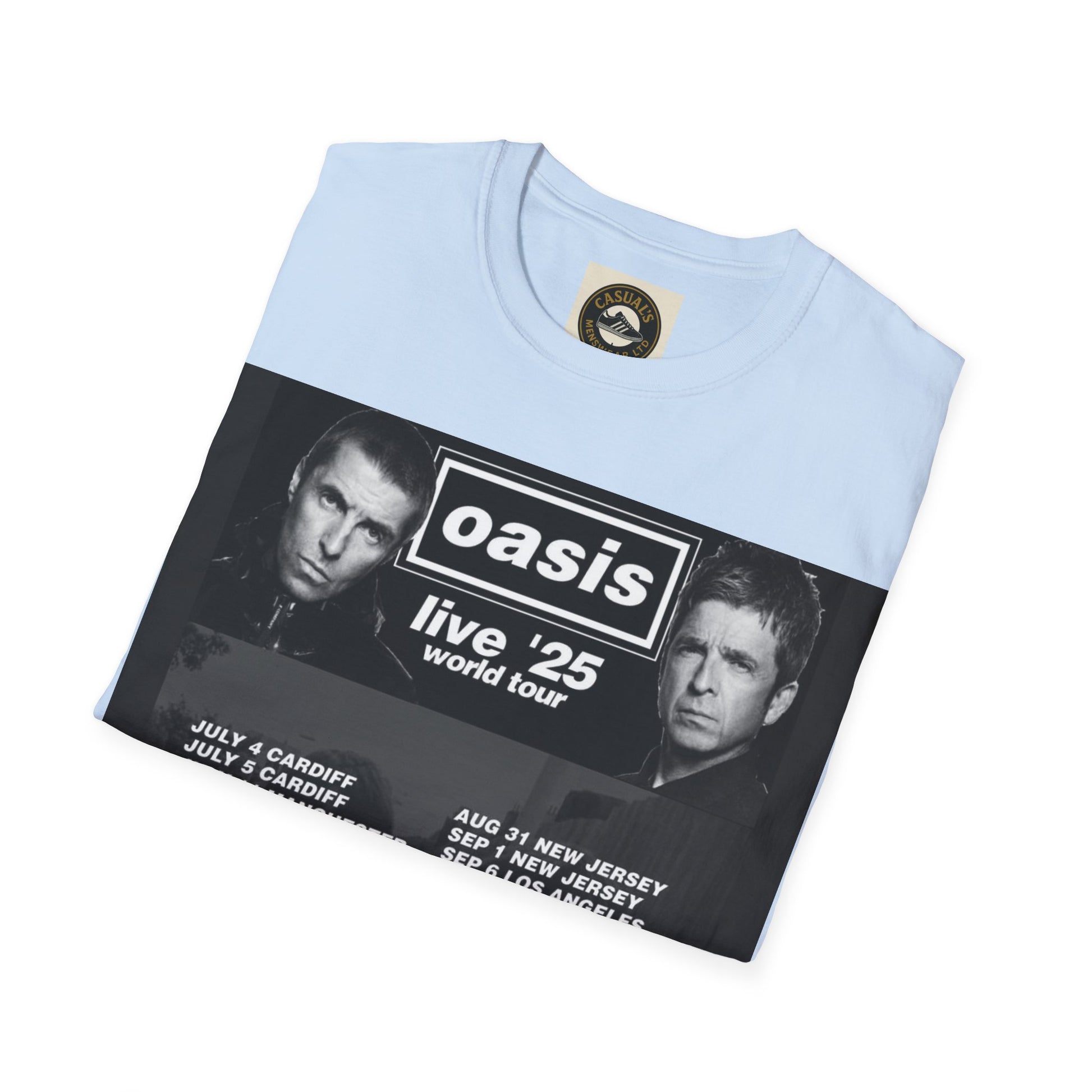 Oasis Live '25 Unisex Softstyle T-Shirt, Concert Shirt, Music Apparel, Vintage Band Tee, Gift for Fans, Rock & Roll Merchandise