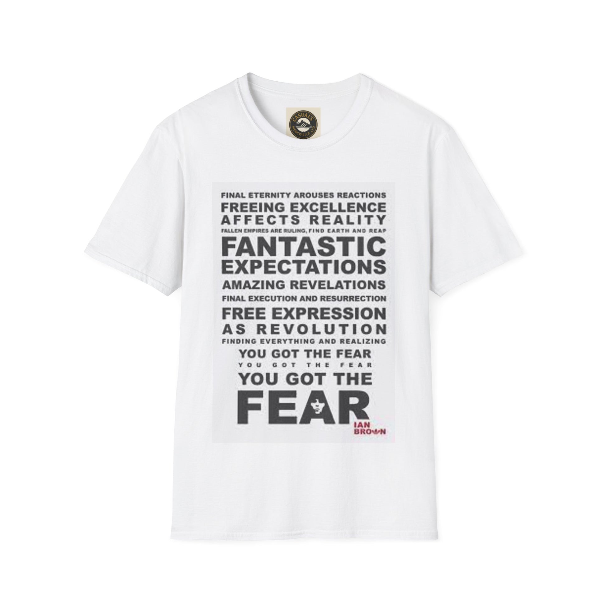 Ian Brown Fear Empowering Quote T-Shirt with Motivational Design, Inspirational Wear, Unisex Graphic Tee, Perfect Gift for Friends, Everyday Casual [...]