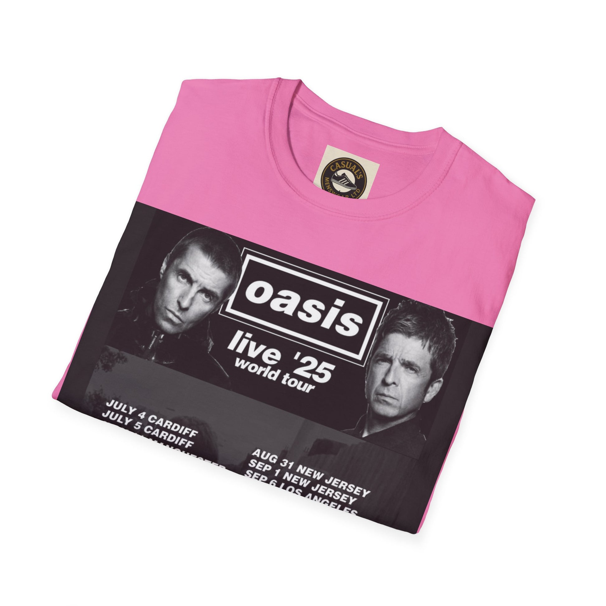 Oasis Live '25 Unisex Softstyle T-Shirt, Concert Shirt, Music Apparel, Vintage Band Tee, Gift for Fans, Rock & Roll Merchandise
