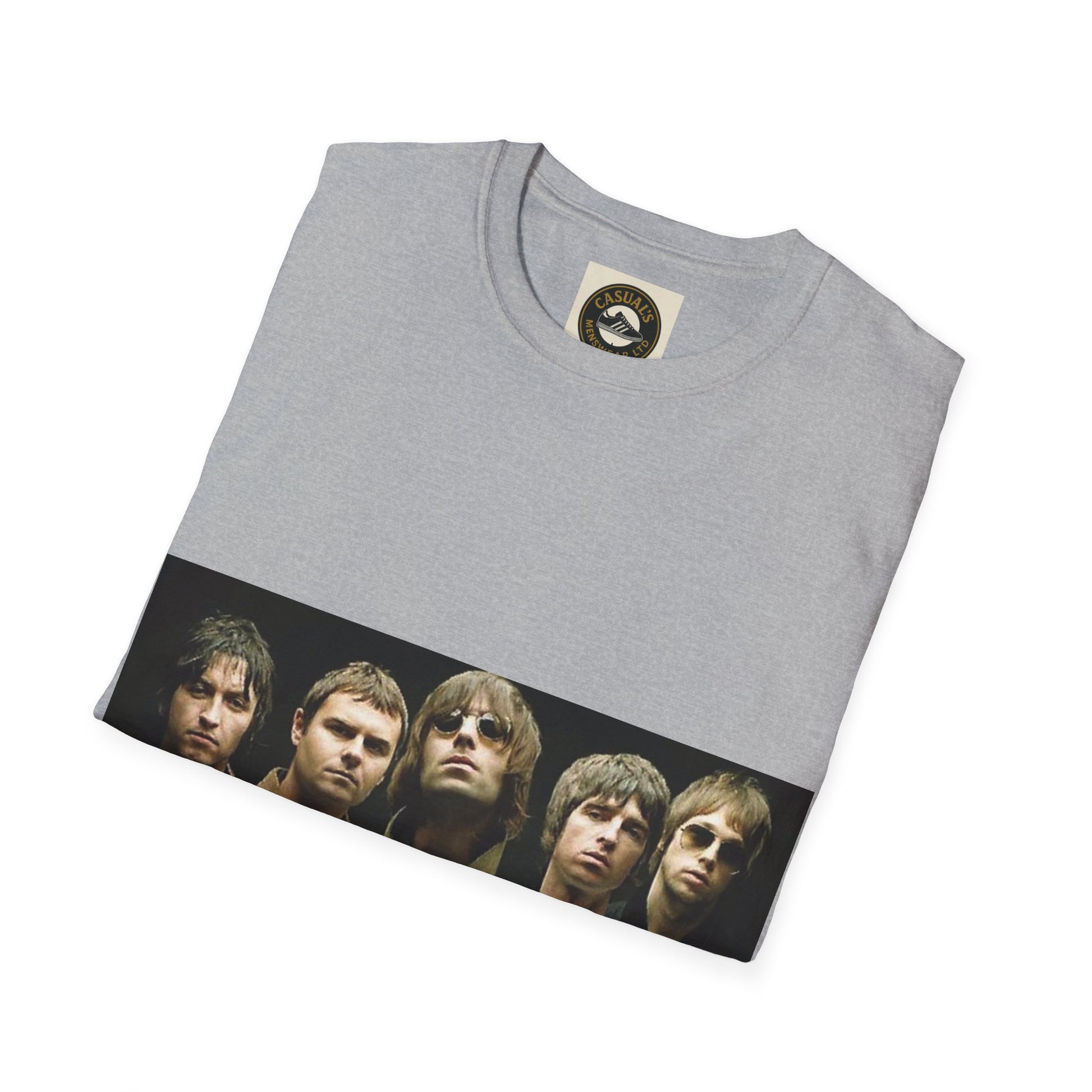 Oasis Stylish Graphic T-Shirt for Music Lovers, Vintage Band Tee, Unisex Gift for Concerts, Casual Wear, Soft Cotton Shirt