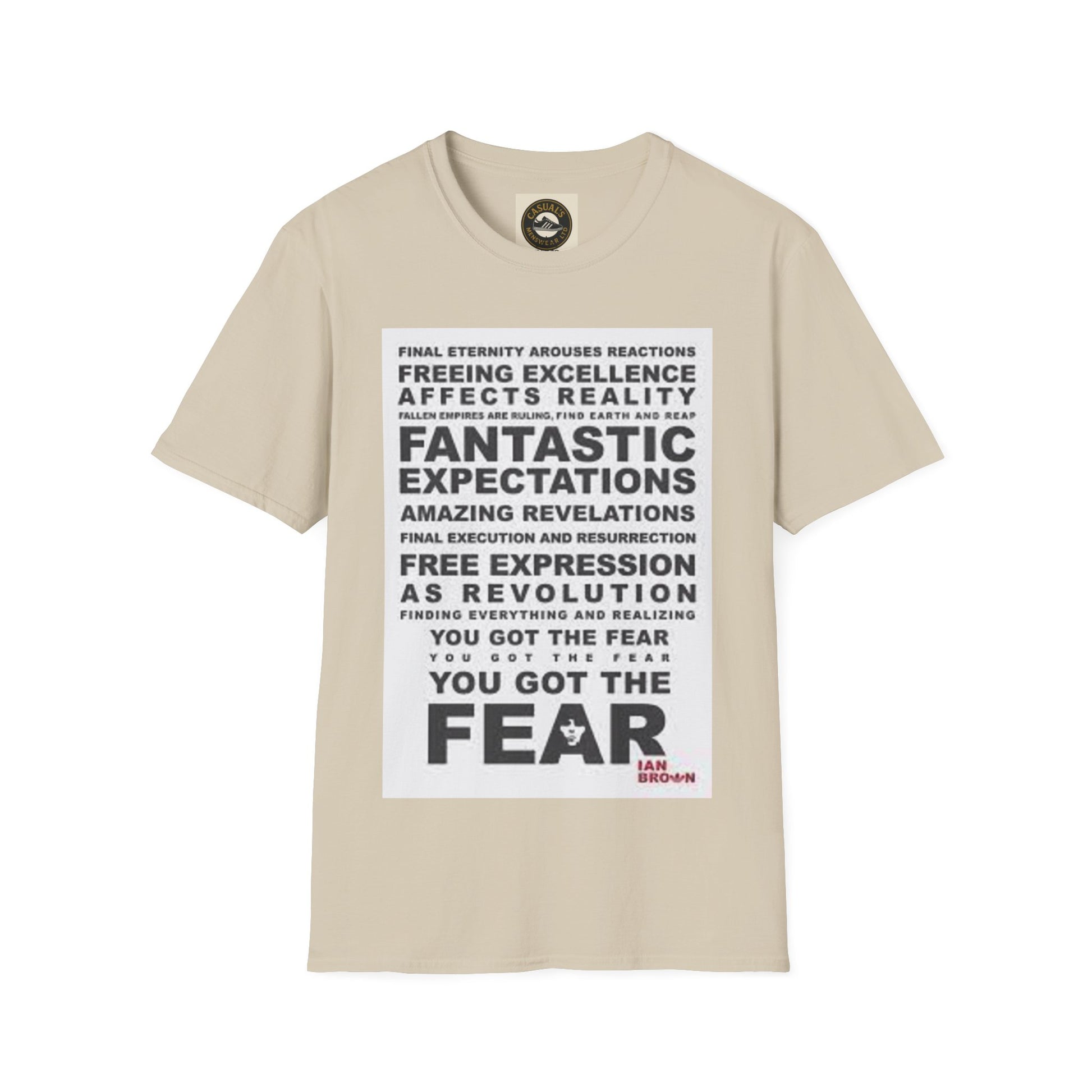 Ian Brown Fear Empowering Quote T-Shirt with Motivational Design, Inspirational Wear, Unisex Graphic Tee, Perfect Gift for Friends, Everyday Casual [...]