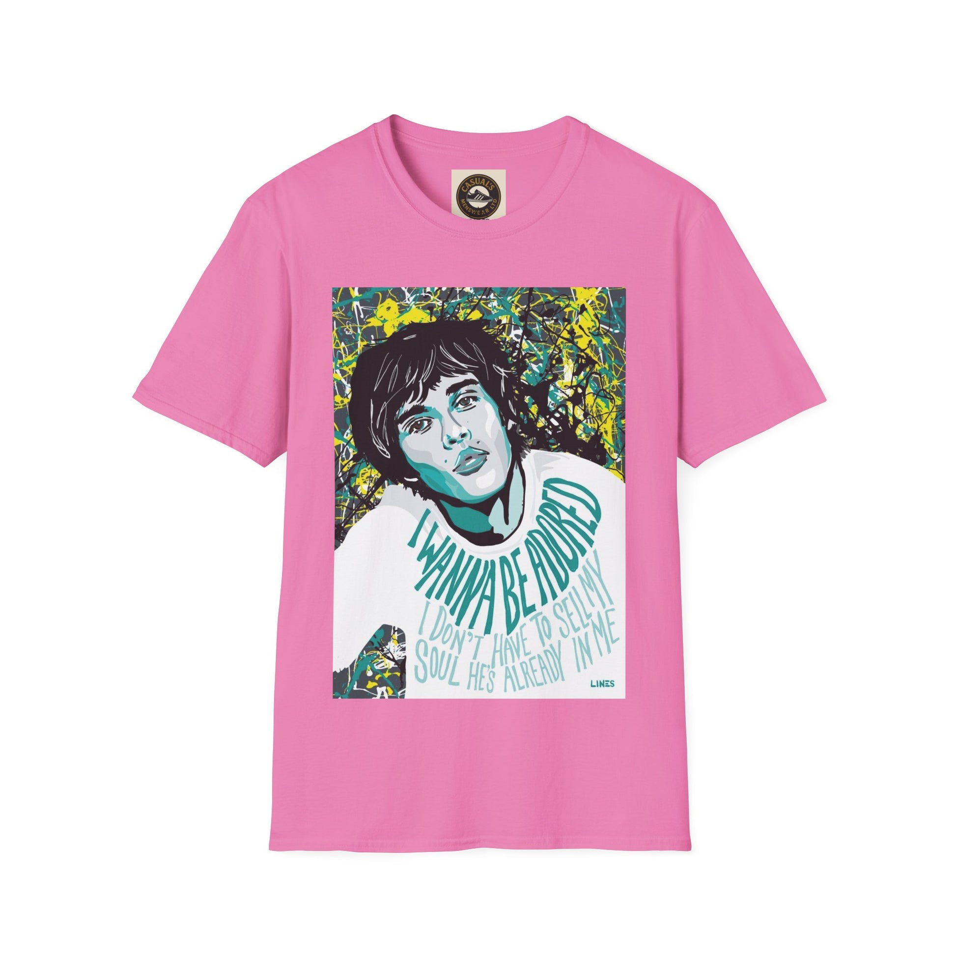 Stone Rosed I wanna Be Adored Unisex Softstyle T-Shirt with Artistic Design - "I Wanna Be Dressed" - Casual Tee for Creative Souls, Gift for Art Lovers, Music [...]