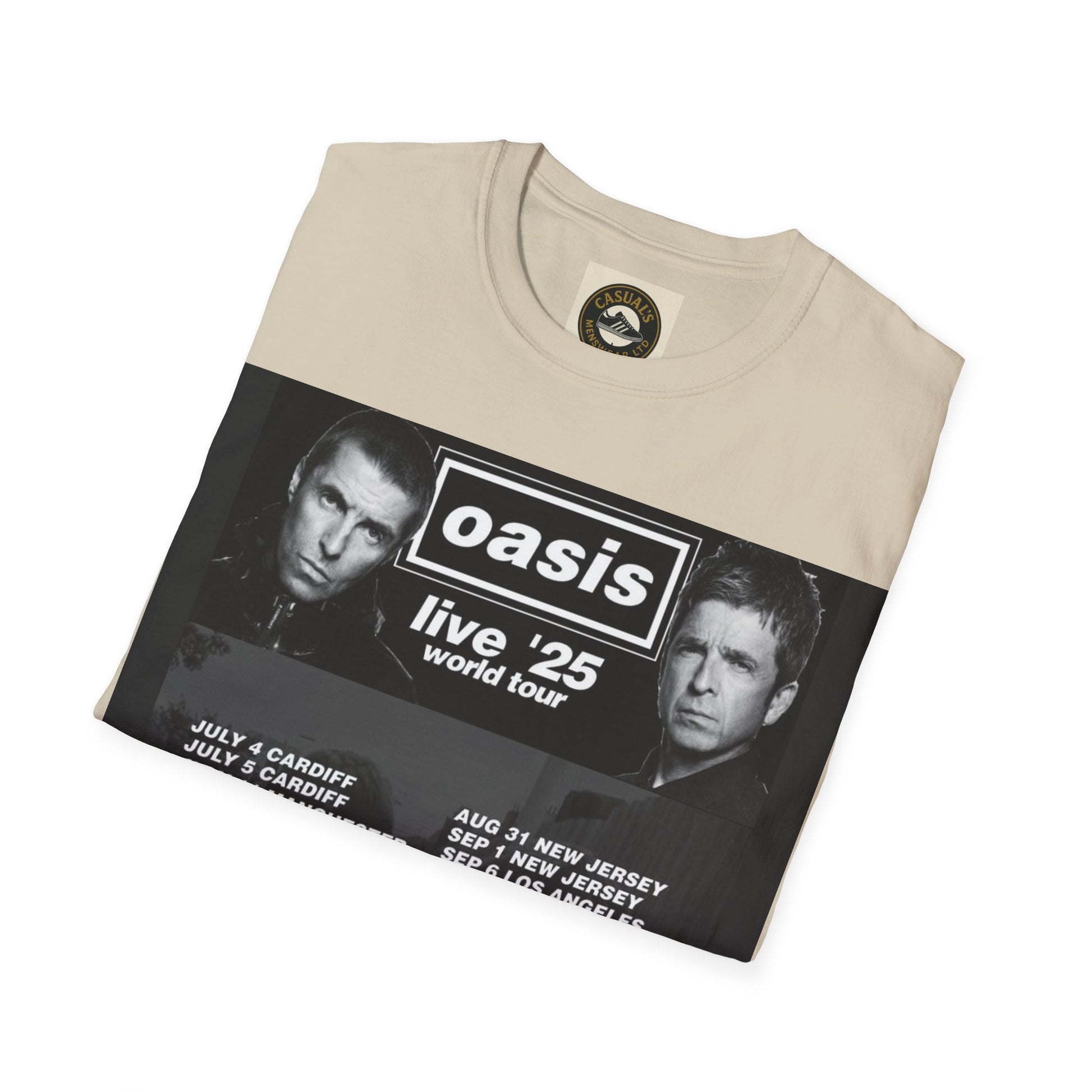Oasis Live '25 Unisex Softstyle T-Shirt, Concert Shirt, Music Apparel, Vintage Band Tee, Gift for Fans, Rock & Roll Merchandise