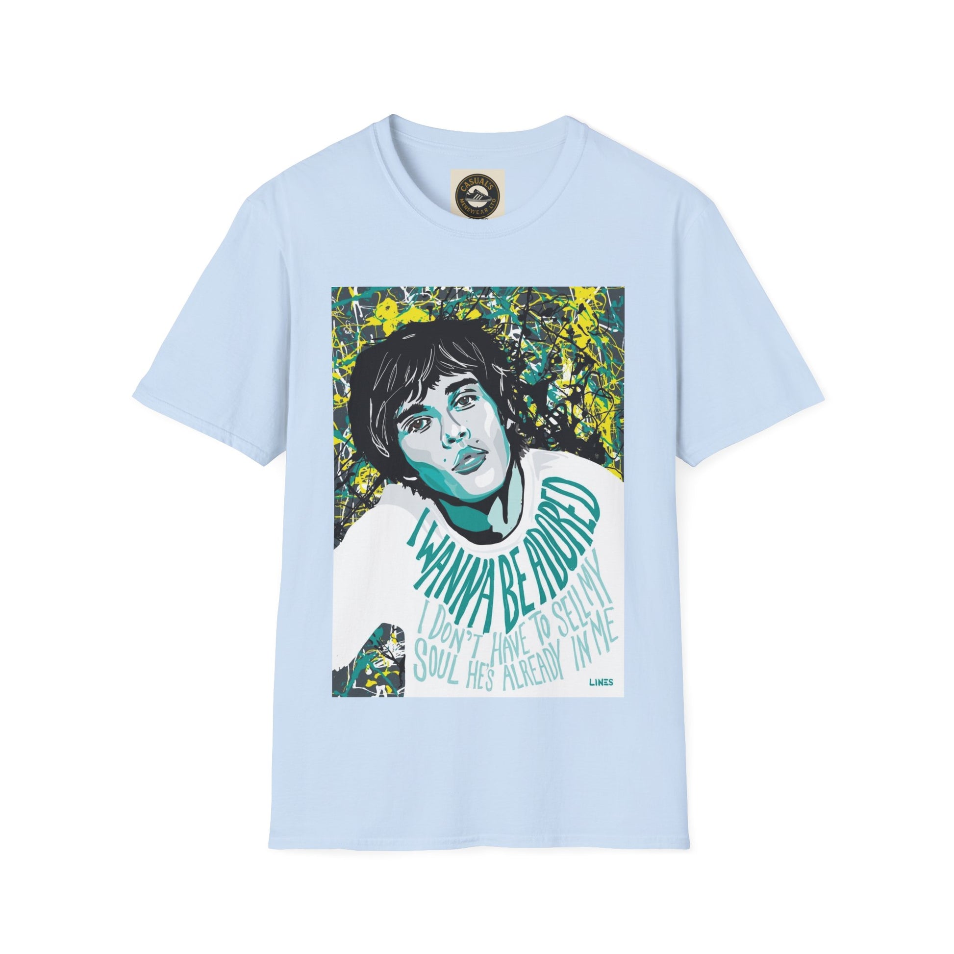 Stone Rosed I wanna Be Adored Unisex Softstyle T-Shirt with Artistic Design - "I Wanna Be Dressed" - Casual Tee for Creative Souls, Gift for Art Lovers, Music [...]