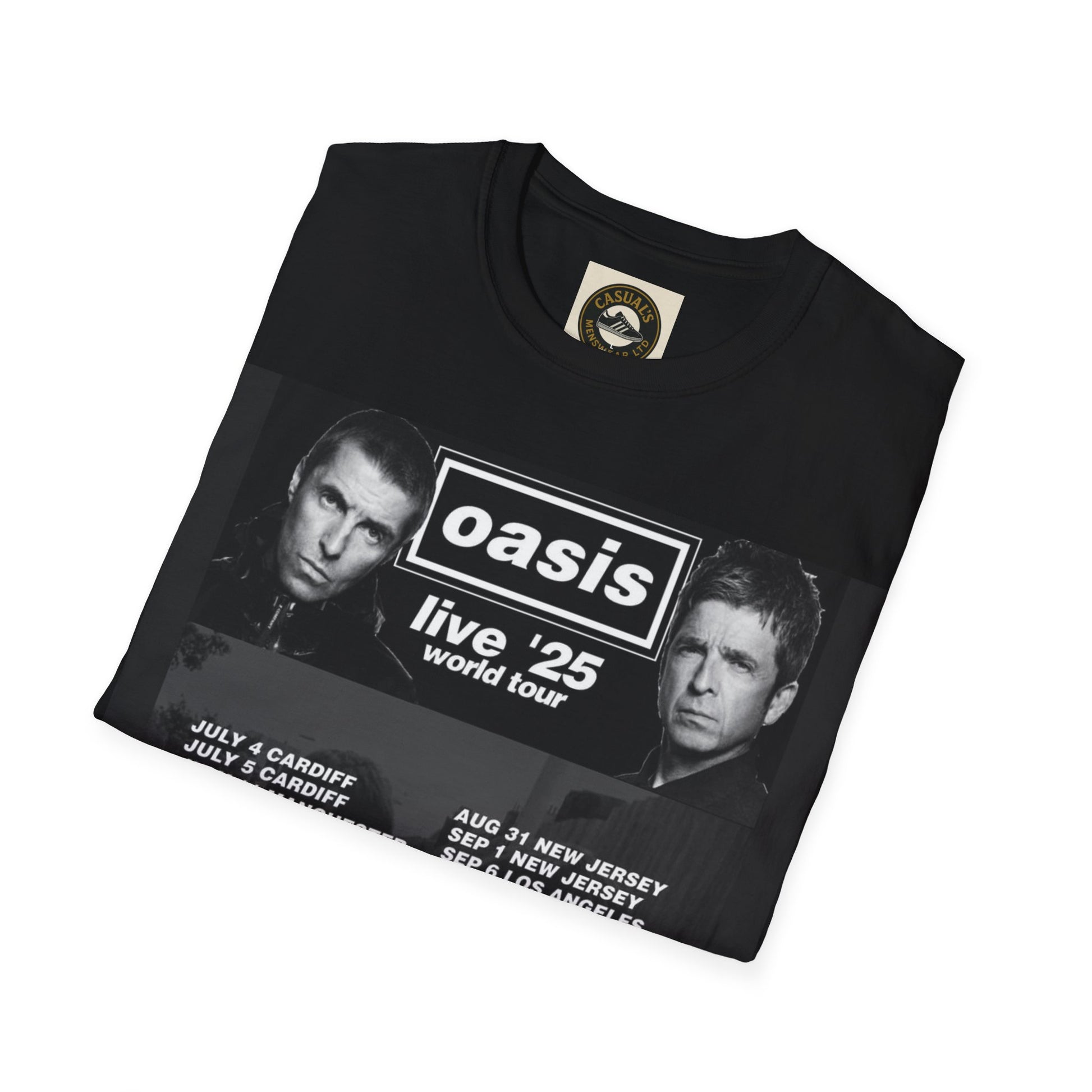 Oasis Live '25 Unisex Softstyle T-Shirt, Concert Shirt, Music Apparel, Vintage Band Tee, Gift for Fans, Rock & Roll Merchandise