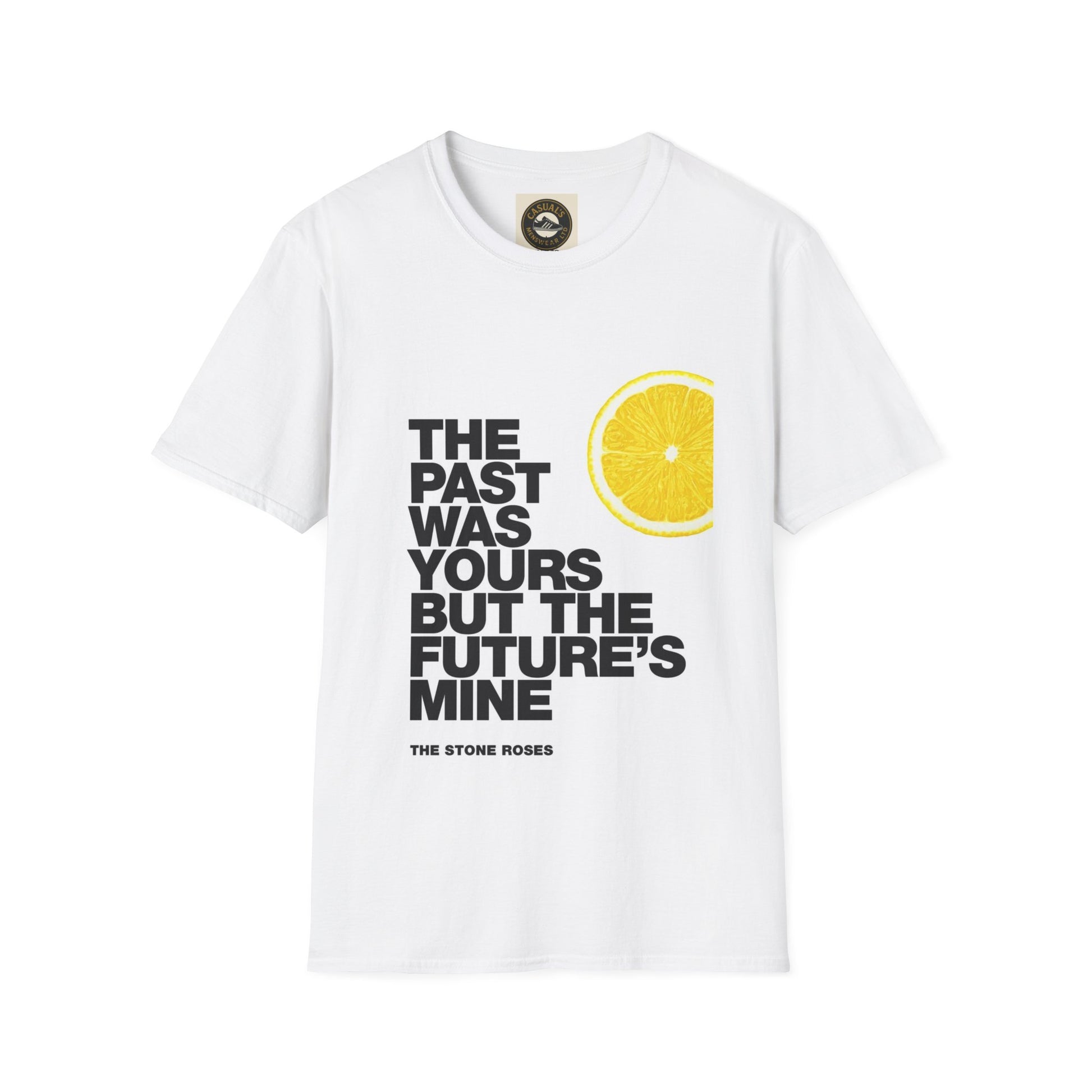 Stone Roses Unisex Softstyle T-Shirt - Retro Lemon Design, Casual Tee for Music Lovers, Ideal Gift for Birthdays, Festivals, and Daily Wear